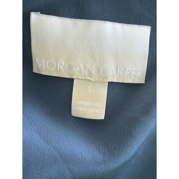 Anthropologie Morgan Carper Cornflower Blue Silk Slip Cocktail Event Dress Sz S - Picture 7 of 8